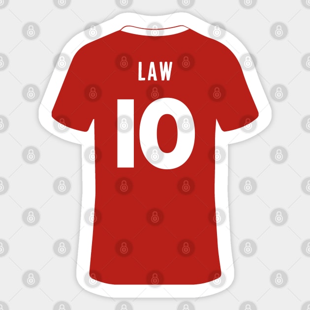 Denis Law Jersey Sticker by slawisa